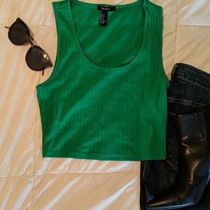 Ribbed green crop top